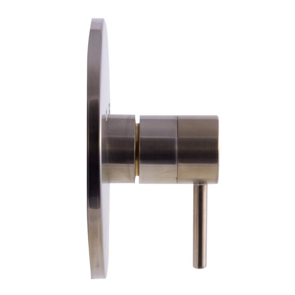 Brushed Nickel Round Single-Handle Shower Mixer with Lever
