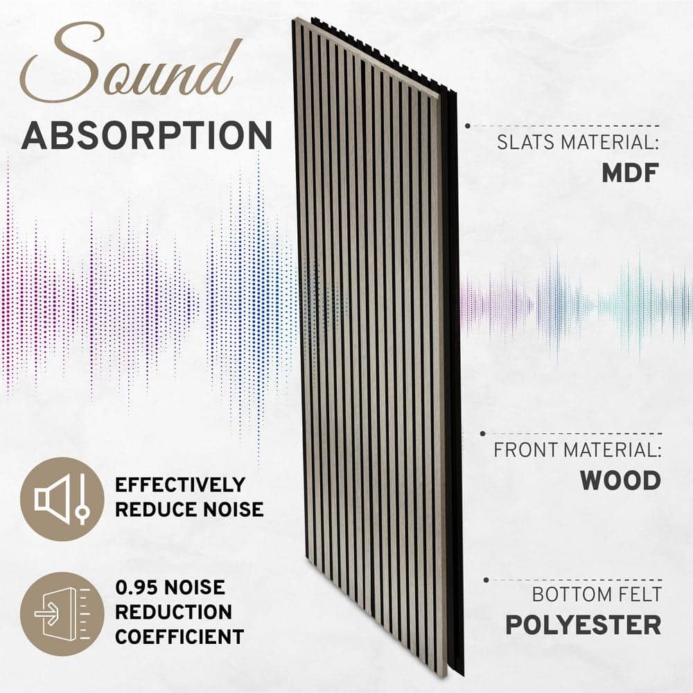 Gray Driftwood Acoustic Slat Wood Wall Panels