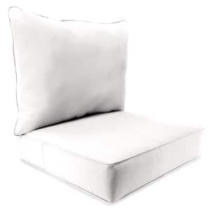 Sunbrella 24" x 24" Linen Natural Off-White Solid Rectangular Outdoor Deep Seating Chair Seat and Back Cushion Set