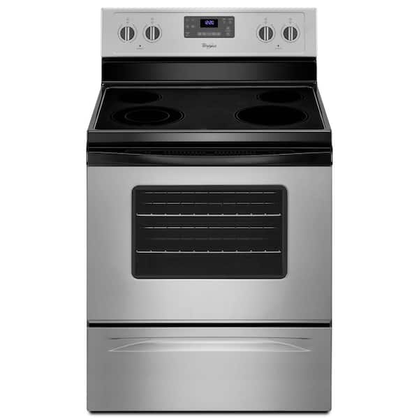 Whirlpool 5.3 cu. ft. Electric Range with Self-Cleaning Oven in Silver with SteamClean Option