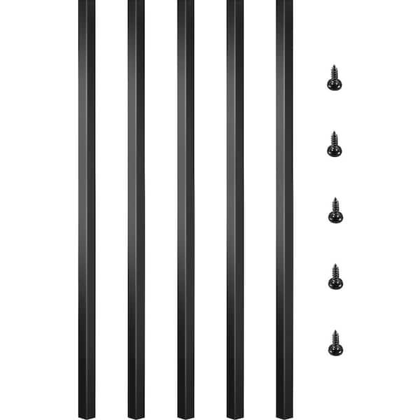 101-Pack 32 in. x 0.8 in. Metal Deck Balusters, Aluminum Alloy Staircase Spindles with Screws, Outdoor Deck Railing