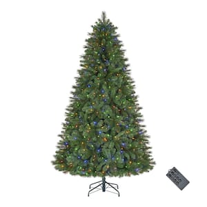 7.5 ft. Pre-Lit LED Wesley Pine Artificial Christmas Tree