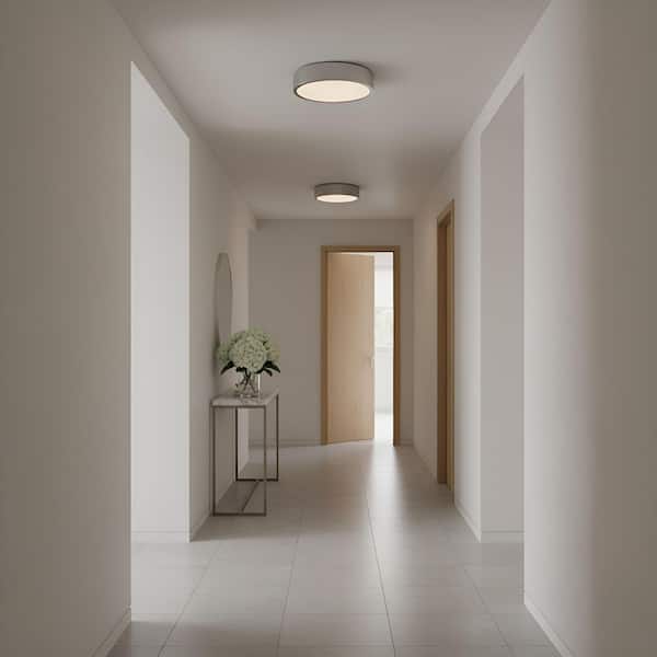 Albee Large 18 in. 2-Light Brushed Nickel Modern Ceiling Flush Mount