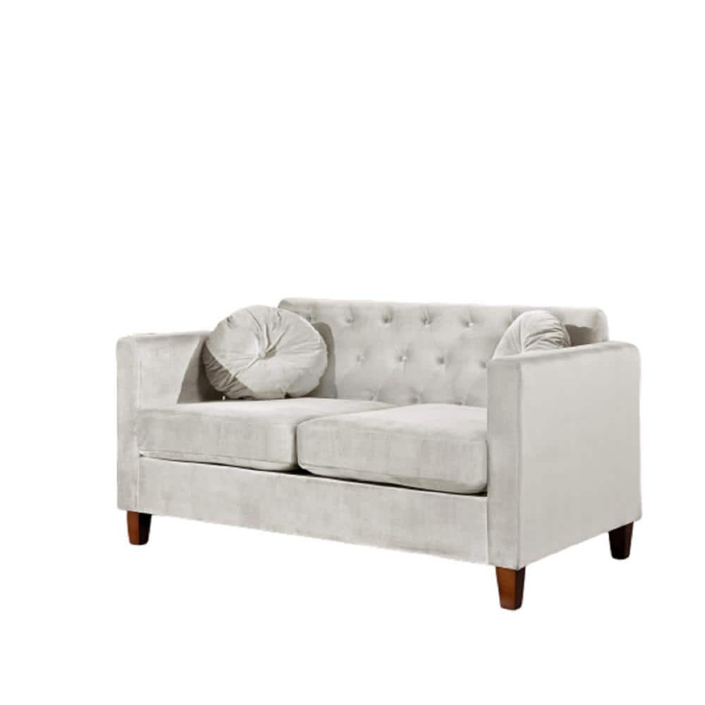 Lory 55 in. Beige Velvet 2-Seat Lawson Loveseat with Square Arms price history on PriceWatchPro