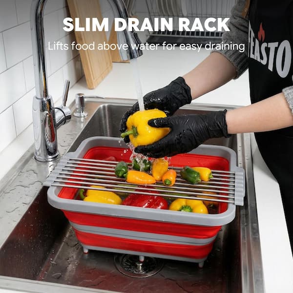 FEASTO 9-Piece Multifunctional Collapsible BBQ Prep Tub with