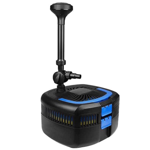 1370GPH All-in-one Pond Filter Pump with UV-C Light, High Efficiency Filtration System for Outdoor Ponds up to 2113 gal.