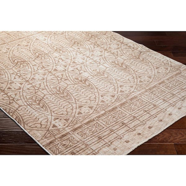 Frank Lloyd Wright Foundation x Livabliss Usonia Brown/White Geometric 9 ft. x 12 ft. Indoor Area Rug