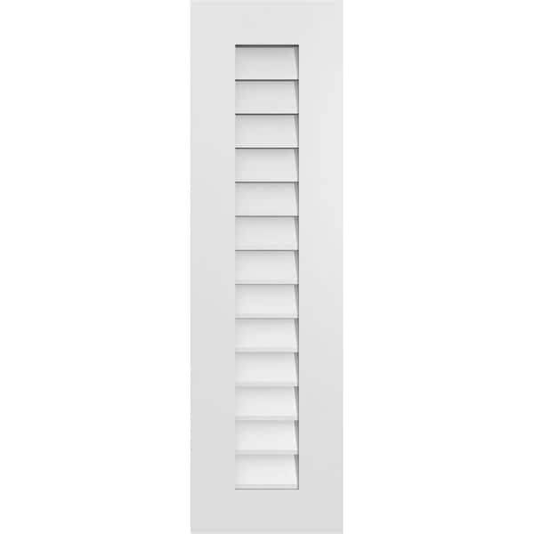 Ekena Millwork 12 in. x 42 in. Vertical Surface Mount PVC Gable Vent: Decorative with Standard Frame