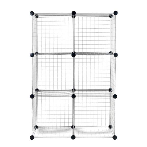 Black Metal 6 Cube Organizer, Wire Cube Shelving Home Depot