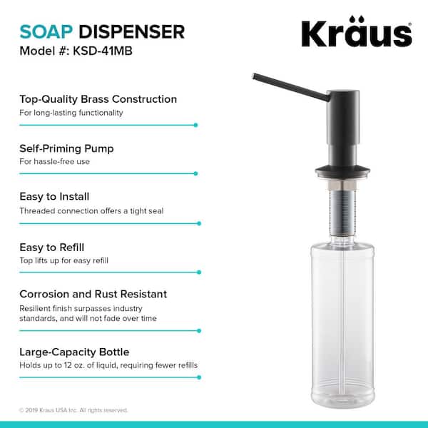 KRAUS Kitchen Soap Dispenser in Matte Black KSD-41MB