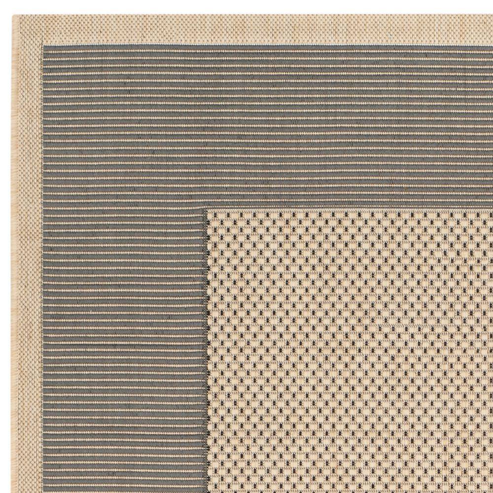 Elegant Gray and Cream 8' x 11' Synthetic Flat Woven Outdoor Rug