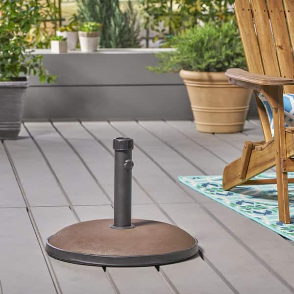 Noble House 55 lbs. Spike Concrete Patio Umbrella Base in Brown