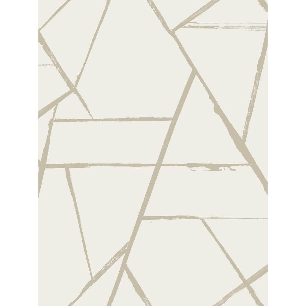 Intersect Beige Metallic Metallic Paper Non-Pasted Wallpaper
