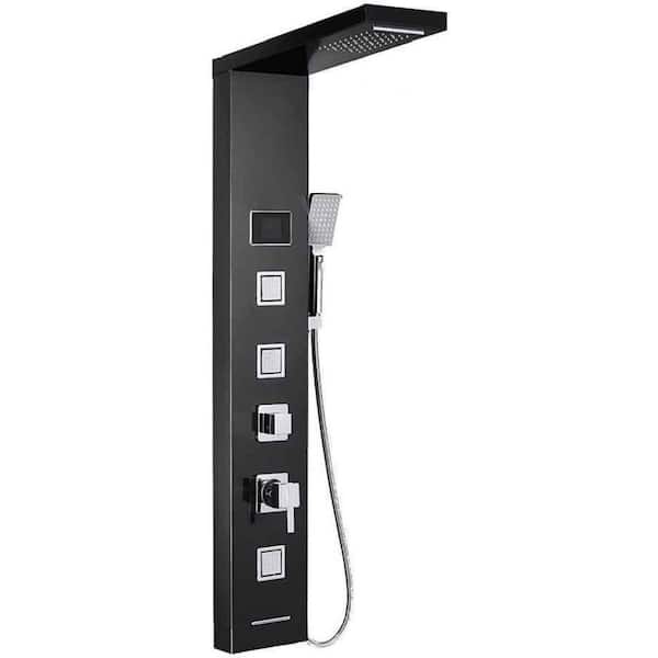 Unbranded Roxy 7.8 in. W 3 Jet Shower Tower in Black-Chrome 16GS-36261