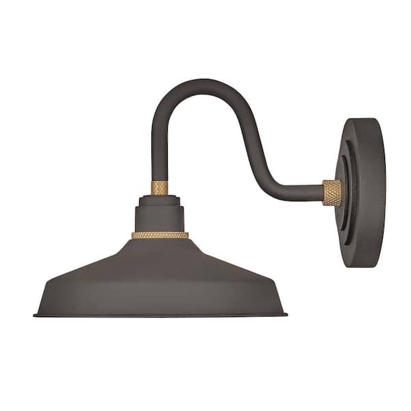 Hinkley Foundry Classic Small Gooseneck Barn Light, Museum Bronze + Brass