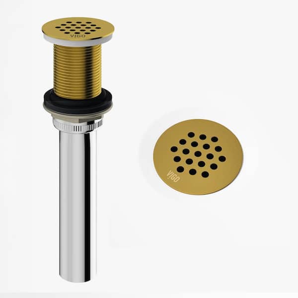 Vessel Bathroom Sink Drain in Matte Brushed Gold