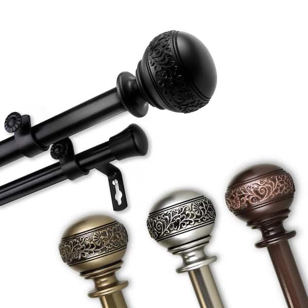 Unbranded 120 in. to 170 in. 13/16 in Douglas Double Adjustable Curtain Rod - Cocoa