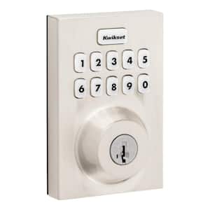 Home Connect 620 Satin Nickel Keypad Contemporary Smart Lock Deadbolt with Z-Wave Technology, Compatible with Ring Alarm