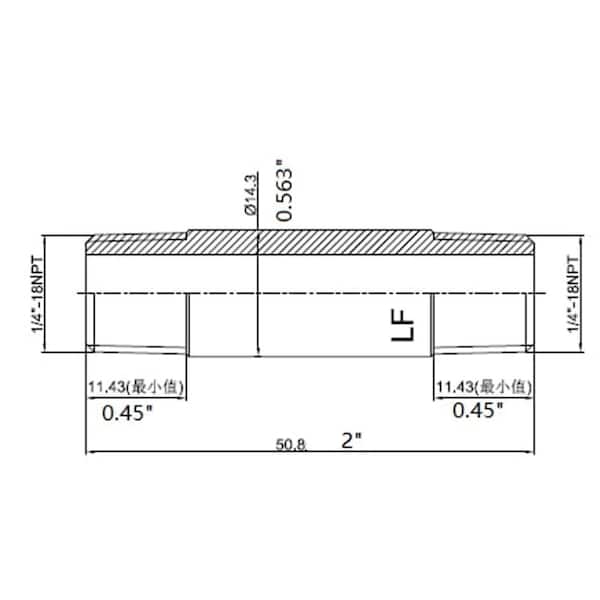 1/4 in. x 2 in. MIP Brass Nipple Fitting