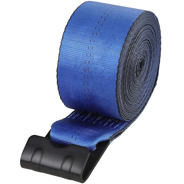 Winch Straps, 4in. x 30ft. 6000 lbs. Load Capacity, 18000 lbs. Breaking Strength, Truck Straps with Flat Hook Tie Downs