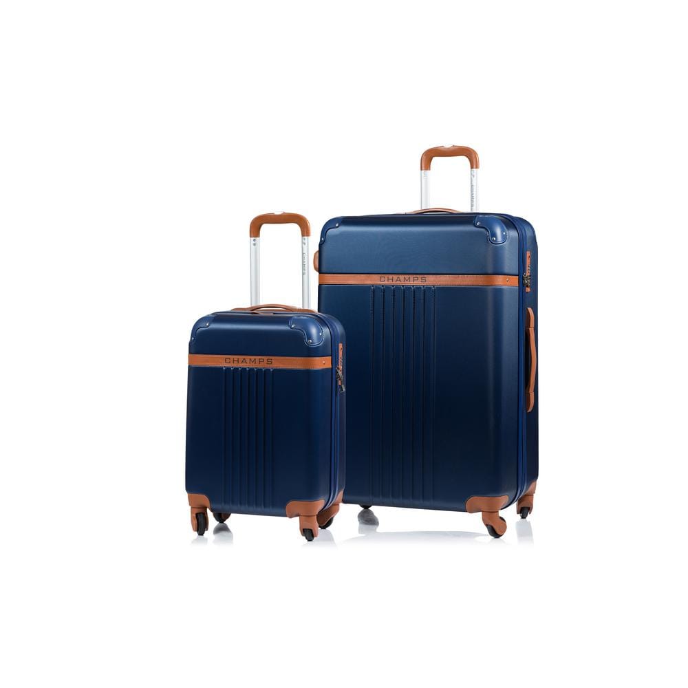 CHAMPS Vintage 29 in., 20 in. Navy Hardside Luggage Set with Spinner ...