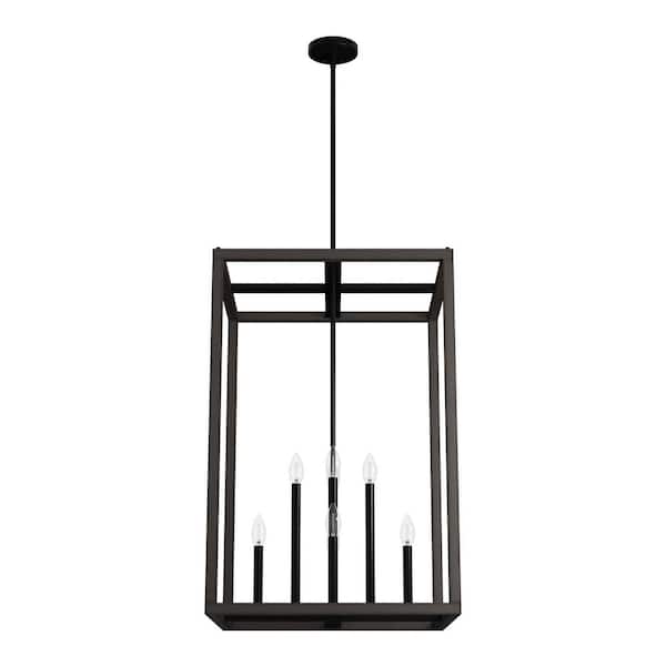 Squire Manor 8-Light Matte Black Lantern Pendant Light