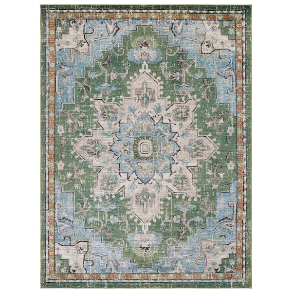 SAFAVIEH Madison Green Turquoise 12 Ft X 15 Ft Border Geometric   Green Turquoise Safavieh Area Rugs Mad473y 1215 64 600 