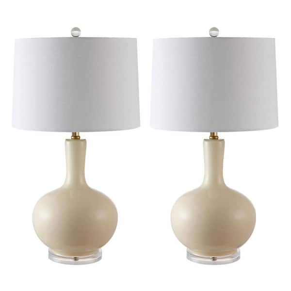 Safavieh Lighting Collection Karlen Cream Gold Leaf 29-inch