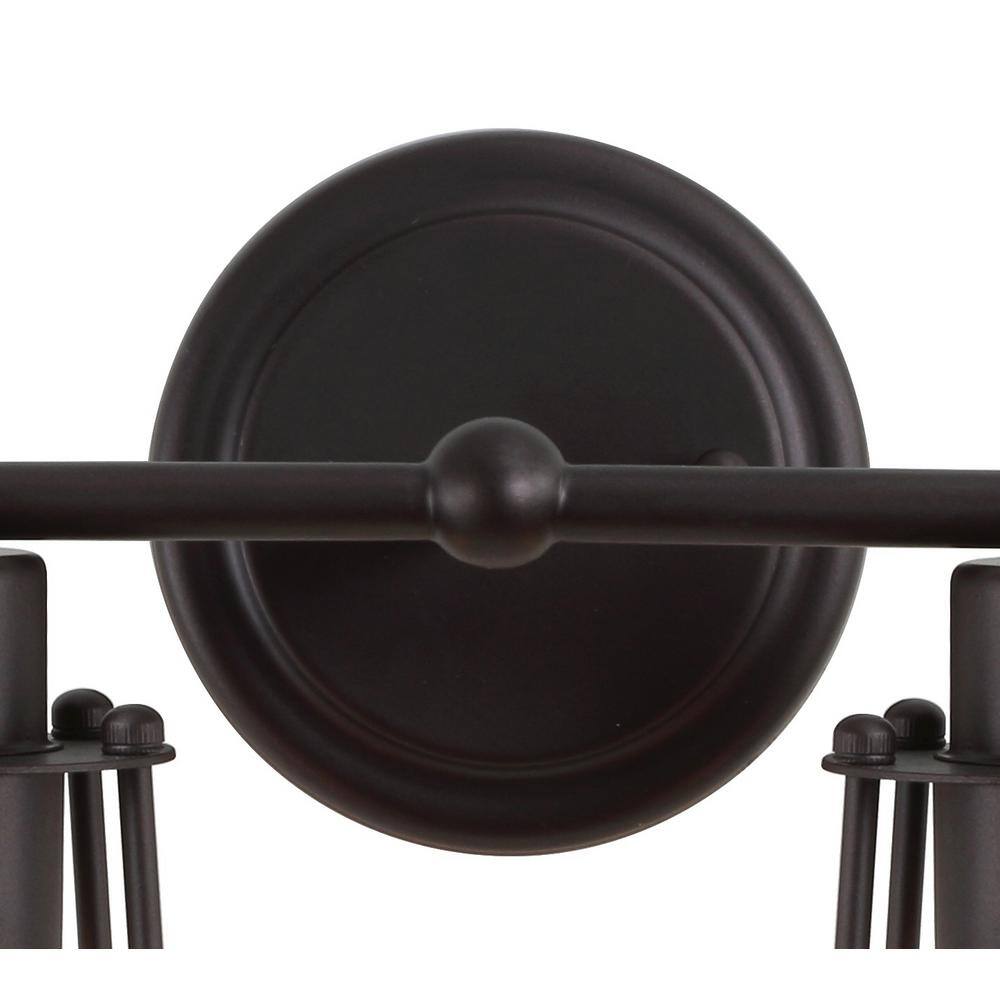 Florence 29.5" Oil-Rubbed Bronze Industrial Vanity Light with Clear Metal Shade