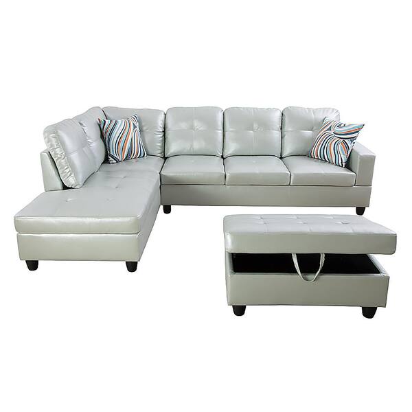 Faux Leather Sectional Sofa Set, Leather Couch Sofa Set