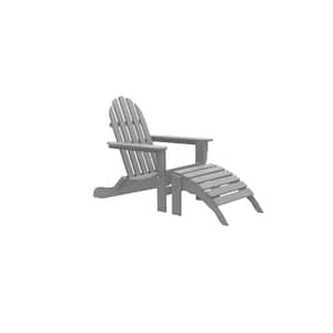 Icon Light Gray Recycled Folding Plastic Adirondack Chair (2-Piece)
