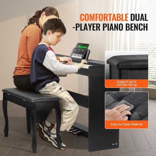 SKYSHALO Weighted Digital Piano, 88 Key Fully Weighted Keys, Dual Keyboard & Speakers Simple Cabinet Bracket, 200 Tones & Rhythms YTSZCGQ88JXT74IECV1-S318