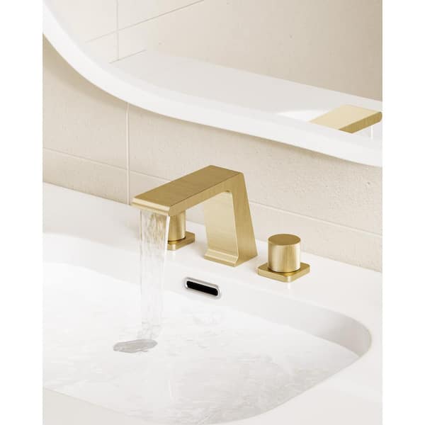 CRANACH Double Handle Deck-Mount Roman Tub Faucet with Anti-slip in Brushed Gold (Valve Included)
