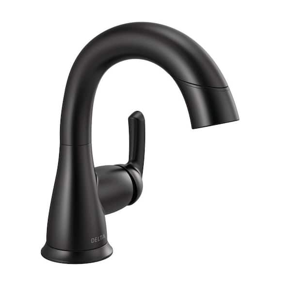 Delta Broadmoor Single Hole Single-Handle Bathroom Faucet with Pull-Down Sprayer in Matte Black