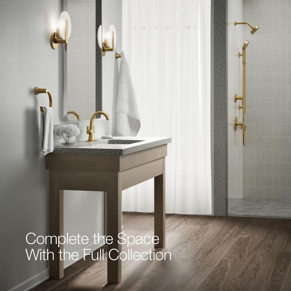 KOHLER Setra Single Hole 2-Handle Monoblock Bathroom Faucet in Vibrant Moderne Brushed Brass