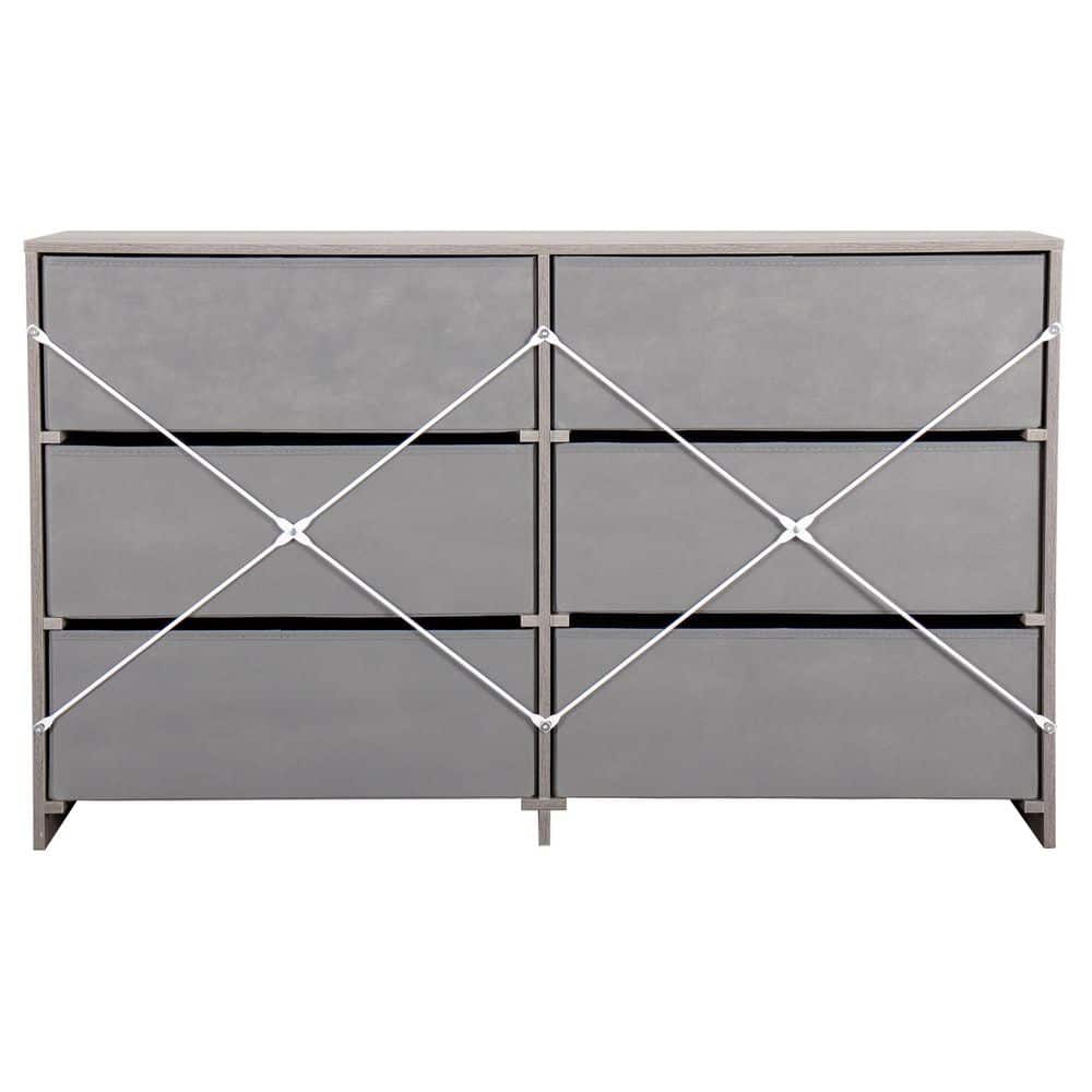 Grey 6-Drawer 44.5 in. Wide Dresser - thumbnail 10