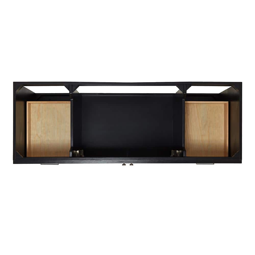 Hamlet 60" Black Solid Wood Freestanding Bathroom Vanity Cabinet