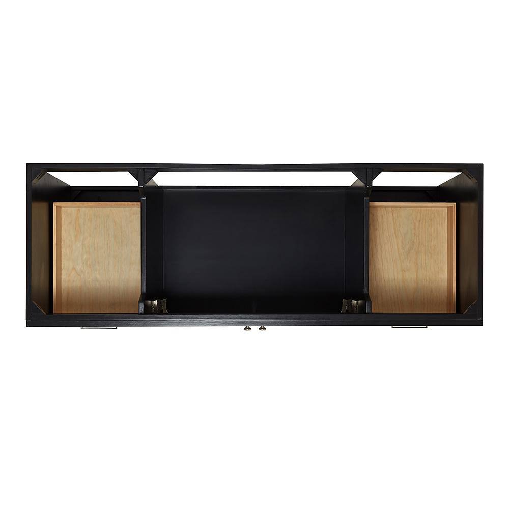 Hamlet 60" Black Solid Wood Freestanding Bathroom Vanity Cabinet