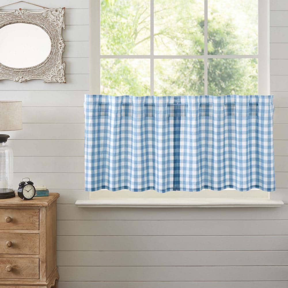 LGHome Buffalo Check Curtains, Plaid Window Treatment, Kitchen Window  Panels, Black and White, 36x36inch, Pack of 2