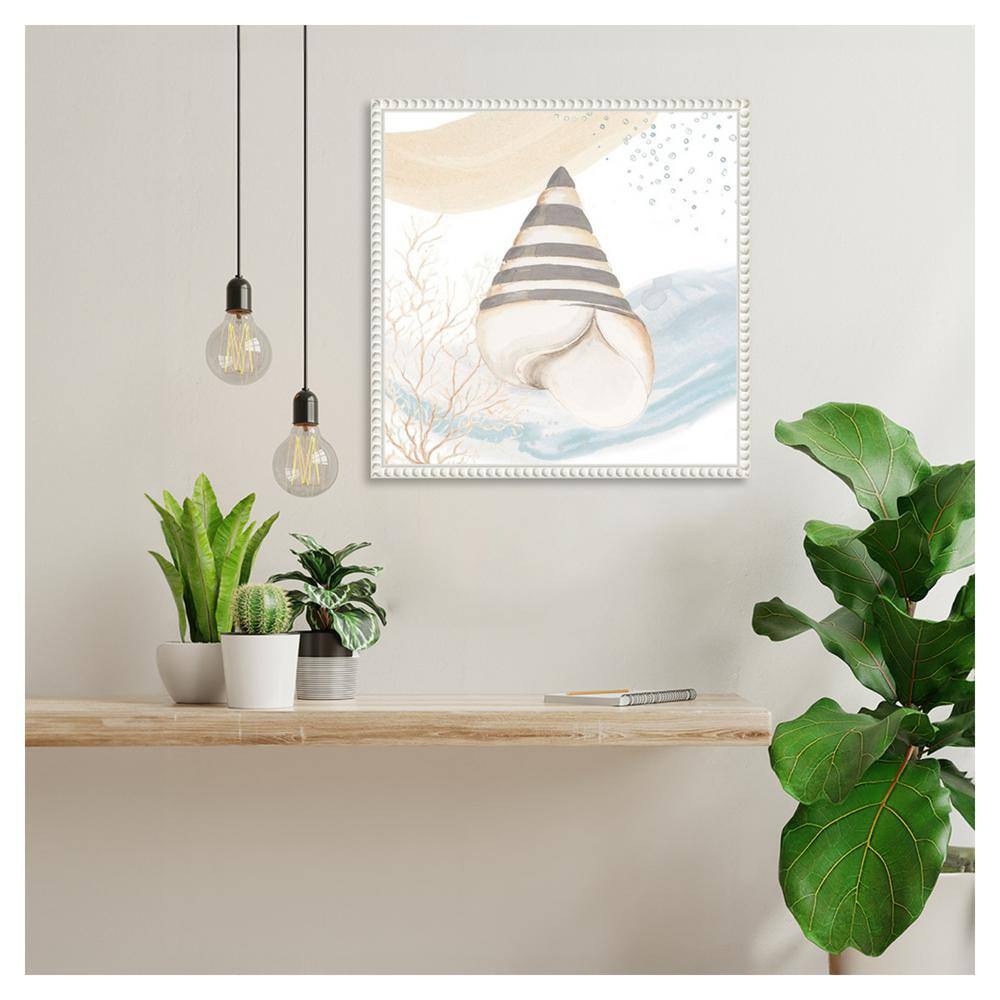 16" x 16" White and Beige Canvas Coastal Quote Art