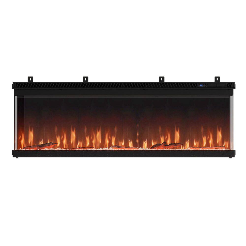 30 in. Black 3‑Sided Glass Electric Fireplace Wall Heater 1500W-12 Flame Colors, Adjustable Brightness & Temp Control price history on PriceWatchPro