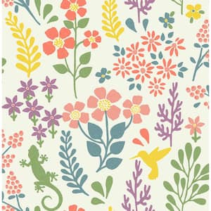 Karina Multi-Colored Meadow Matte Non-Pasted Non-Woven Wallpaper Sample