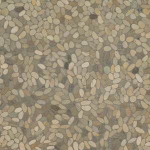 Sliced Pebble Truffle 11.81 in. x 11.81 in. Textured Marble Look Floor and Wall Tile (9.7 sq. ft./Case)