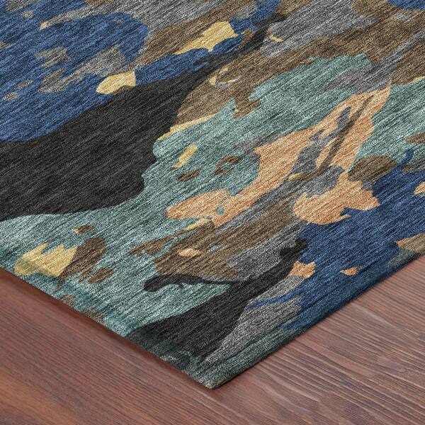 Chantille Machine Washable Indoor/Outdoor Abstract ACN2497 Black 2 ft. x 3 ft. Accent Rug