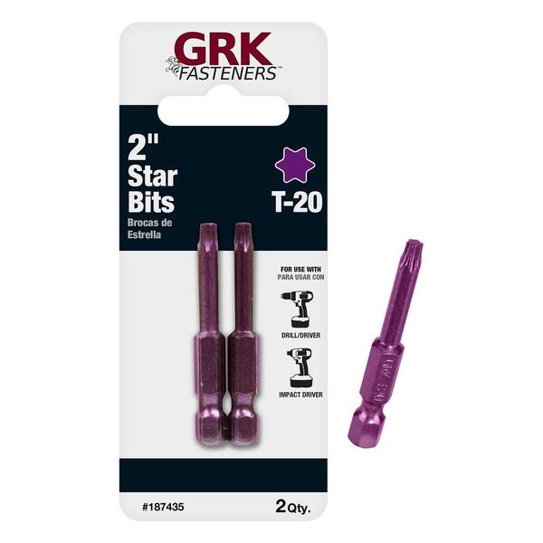 GRK Fasteners T-20 2 in. Steel Star Bits (2 per Pack)