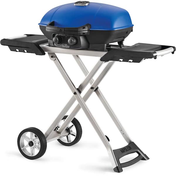 NAPOLEON TravelQ 285X Portable Propane Gas Grill with Scissor Cart in Blue TQ285X BL 1 The Home Depot