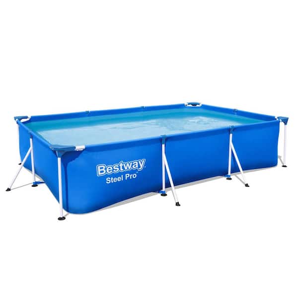 Bestway 9.83 ft. x 6.58 ft. Rectangular 26 in. Deep Above Ground Outdoor Swimming Pool
