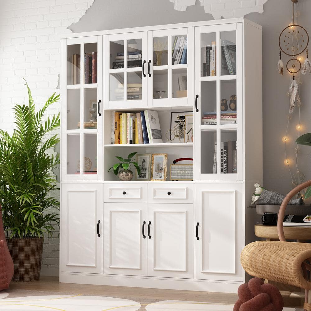 リアル　ホワイトフォックス　全長120センチ　筒状 FUFU&GAGA 63 in. W x 15.7 in. D x 78.7 in. H White 12-Shelf