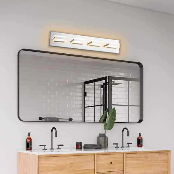 23.75 in. 4-Light Stainless Steel 3000K LED Vanity Light