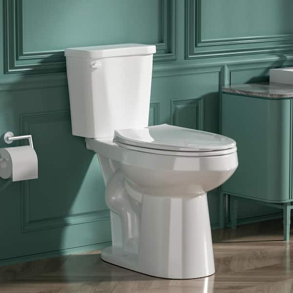 Kuomih 20 in. ADA Height Toilet 2-Piece 1.28 GPF Single Flush Elongated ...